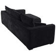 ECKSOFA Schwarz Cord  - Schwarz, MODERN, Holz/Textil (322/208cm) - Carryhome