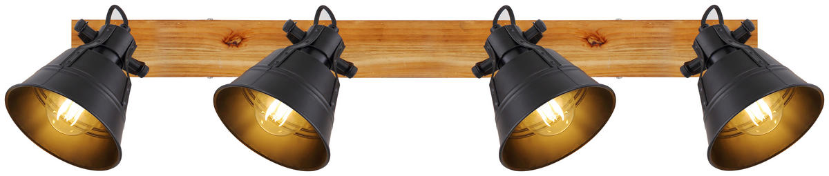 STRAHLER Günther 82/24 cm   - Goldfarben/Schwarz, Natur, Holz/Metall (82/24cm) - Globo