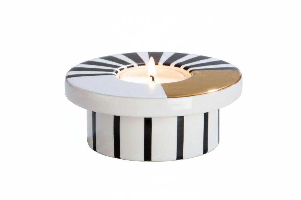 VÄRMELJUSHÅLLARE  - vit/multicolor, Trend, keramik (4/10cm) - Ambia Home