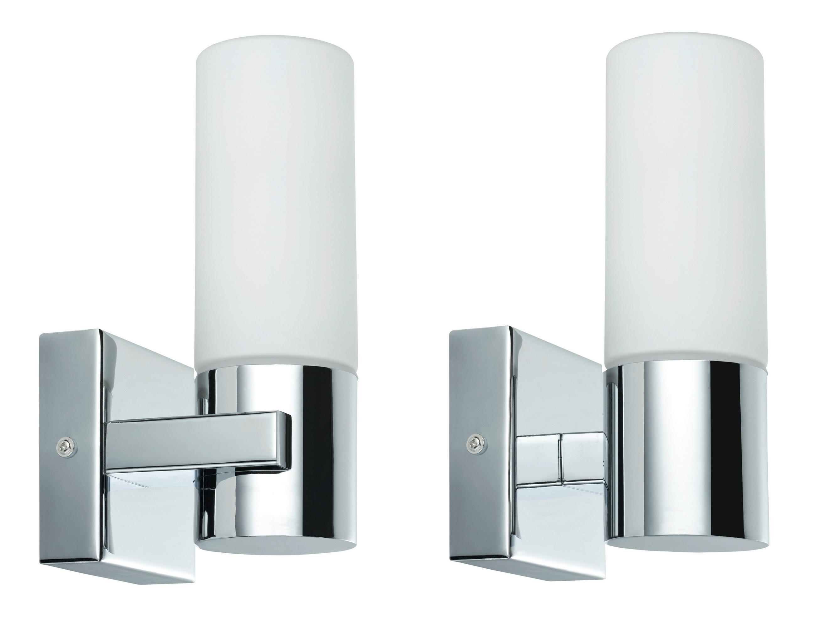 BADEZIMMER-WANDLEUCHTE     - Chromfarben, Basics, Glas/Metall (8,5/19,5/10,5cm) - Paulmann