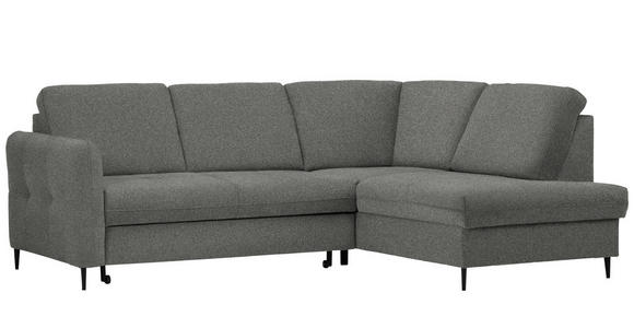 ECKSOFA Dunkelgrau Chenille - Dunkelgrau/Schwarz, MODERN, Holz/Textil (241/184cm) - Carryhome