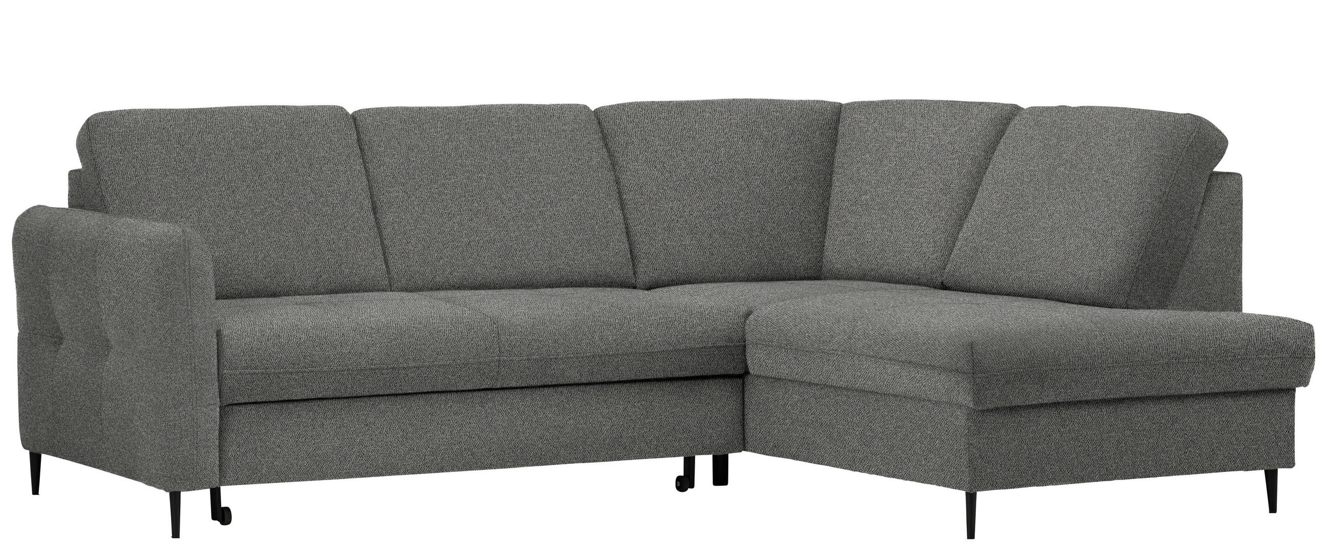 ECKSOFA in Chenille Dunkelgrau  - Dunkelgrau/Schwarz, Modern, Holz/Textil (241/184cm) - Carryhome