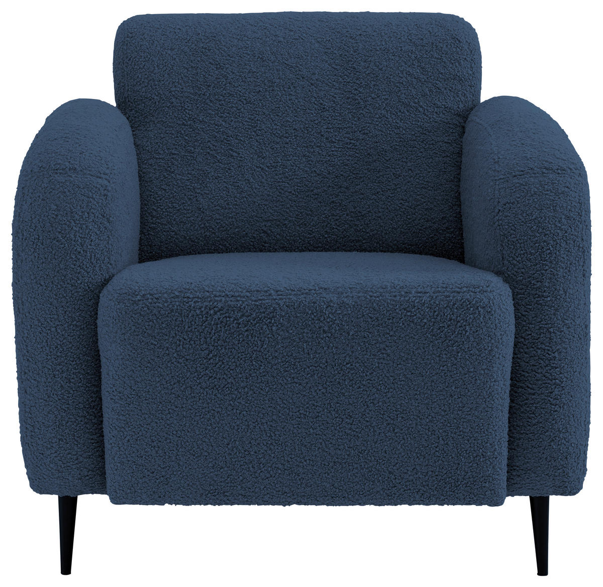SESSEL in Teddystoff Blau  - Blau/Schwarz, Modern, Textil/Metall (85/76/90cm) - Livetastic