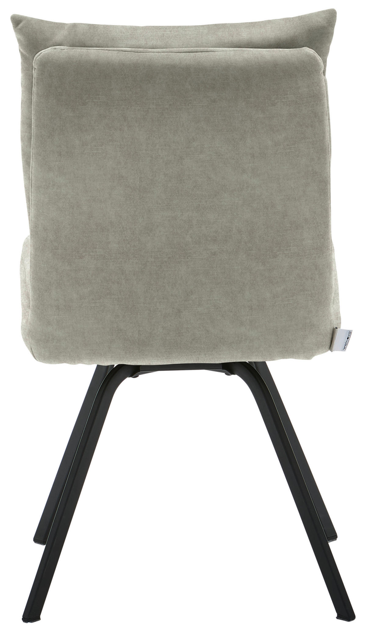 STUHL  in Velours Textil  - Hellgrau/Schwarz, Design, Textil/Metall (50/82/68cm) - Welnova