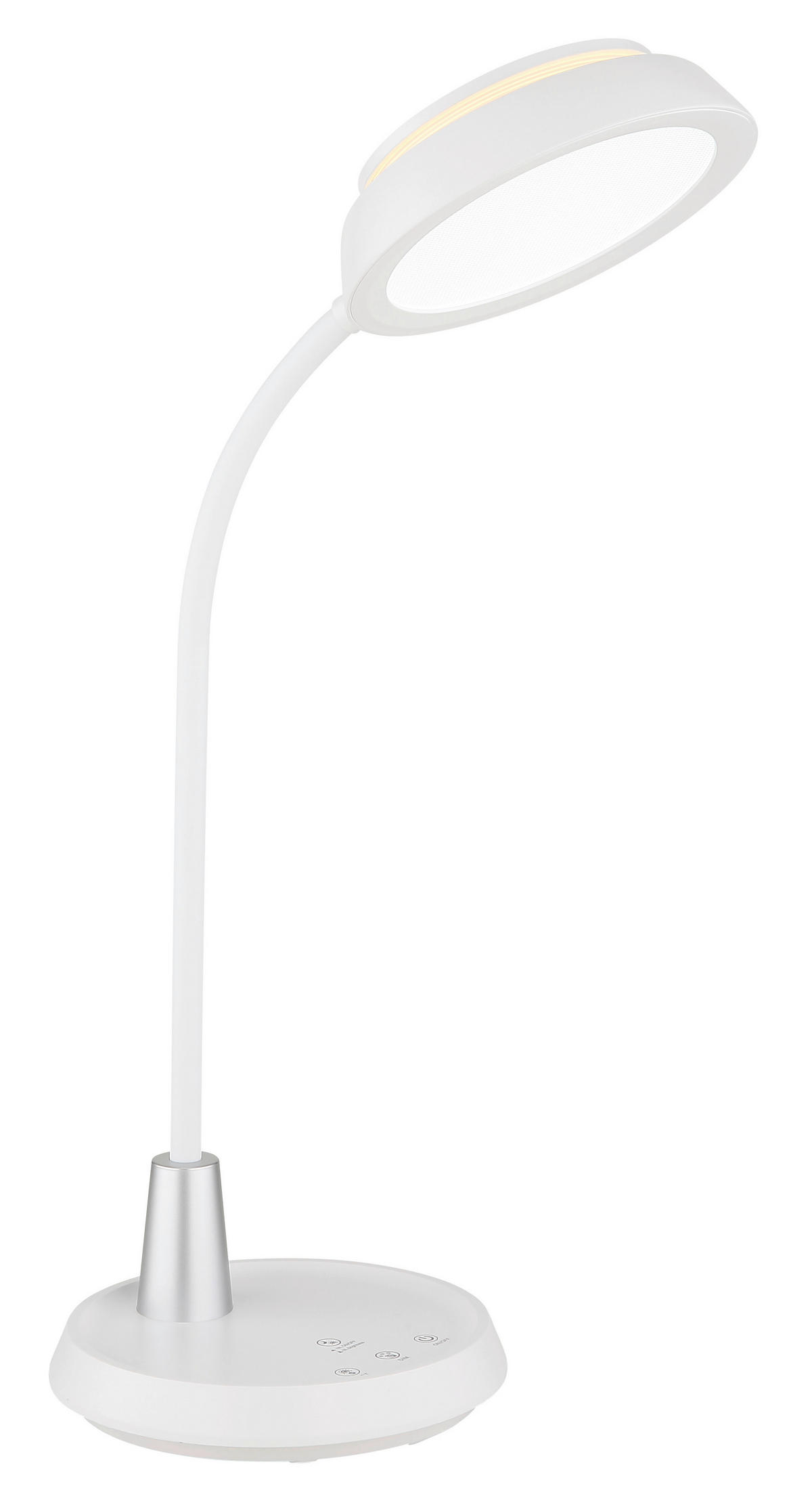 STOLNÍ LED LAMPA, dotykový stmívač, 30,6/17,2/44,8 cm - bílá/barvy stříbra, Design, plast (30,6/17,2/44,8cm) - Globo
