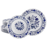 TAFELSERVICE 12-teilig 6 Personen Blau, Weiß Flora Zwiebelmuster  - Blau/Weiß, Design, Keramik - Creatable