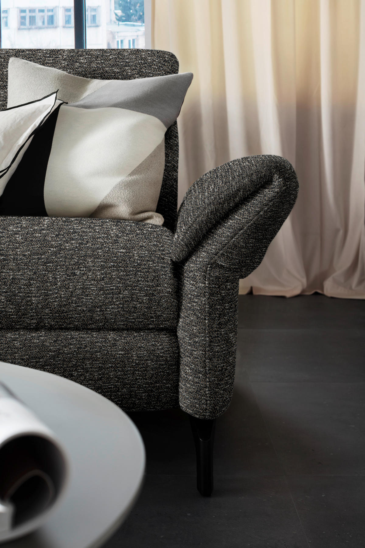 ECKSOFA in Chenille Dunkelbraun  187/299 cm  - Dunkelbraun/Schwarz, Design, Textil/Metall (187/299cm) - Schöner Wohnen