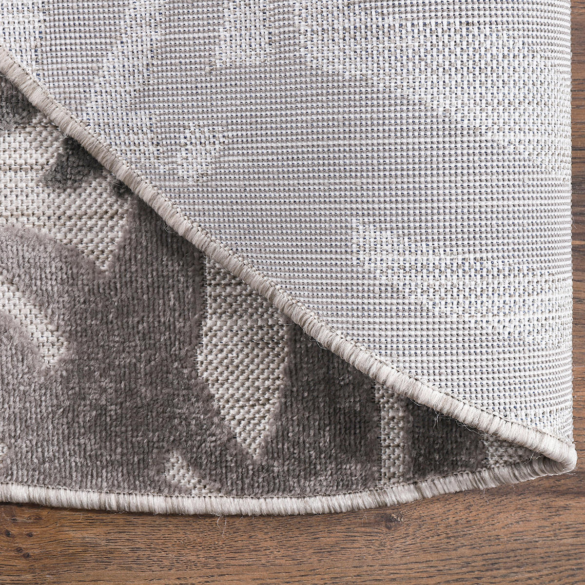 TEPIH ZA UNUTAR./VANJ. UPORAB 120/120 cm   siva  Floral  - siva, Lifestyle, tekstil/plastika (120/120cm)