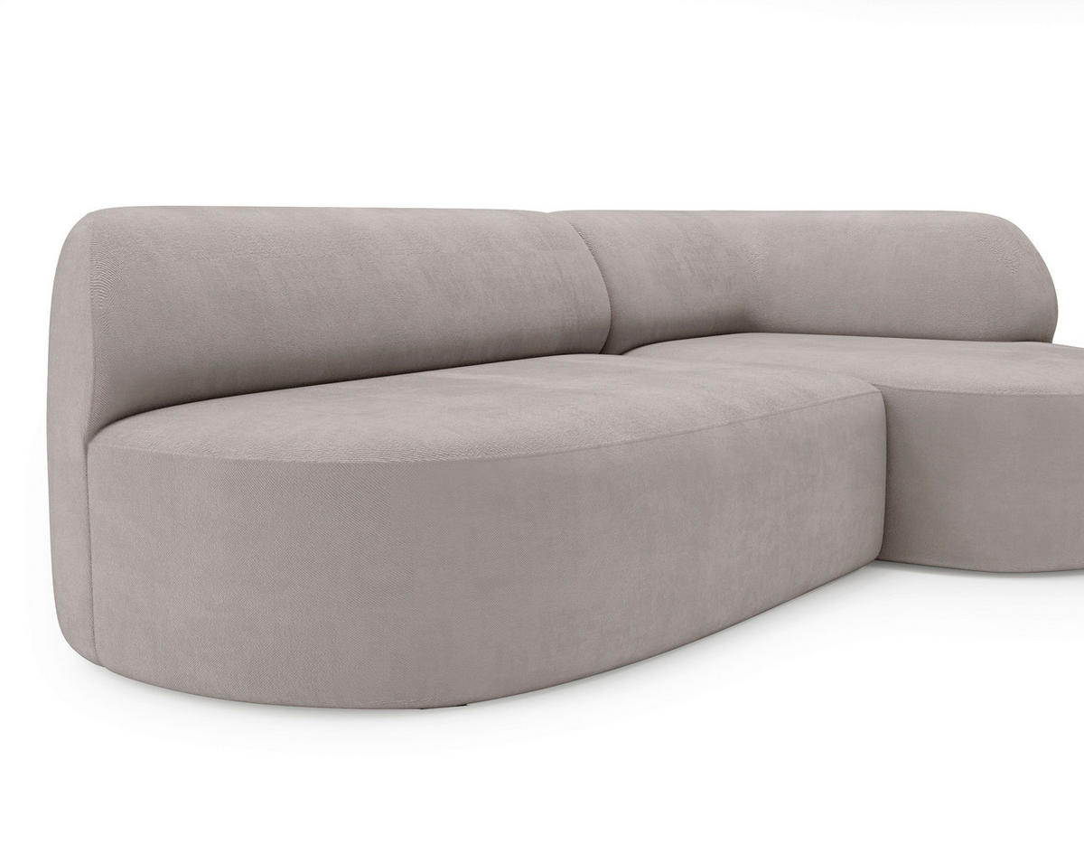 ECKSOFA Chenille Taupe  - Taupe/Schwarz, Design, Kunststoff/Textil (218/156cm) - Livetastic