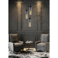 HÄNGELEUCHTE Orlando 32/32/172 cm   - Hellgrau, Design, Glas (32/32/172cm) - Lucide