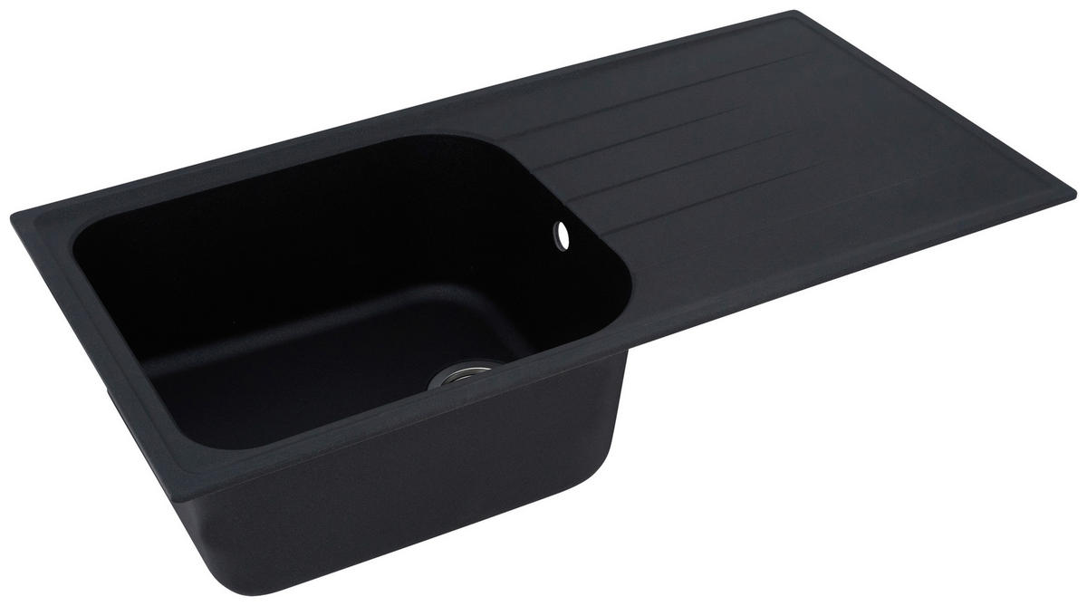 SPÜLE 1725ORLANDO100X50S  - Schwarz, Trend, Stein (100/22,5/50cm) - Respekta