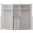 KLEIDERSCHRANK  in Weiß  - Schwarz/Weiß, KONVENTIONELL, Holzwerkstoff/Kunststoff (225/210/52cm) - Carryhome