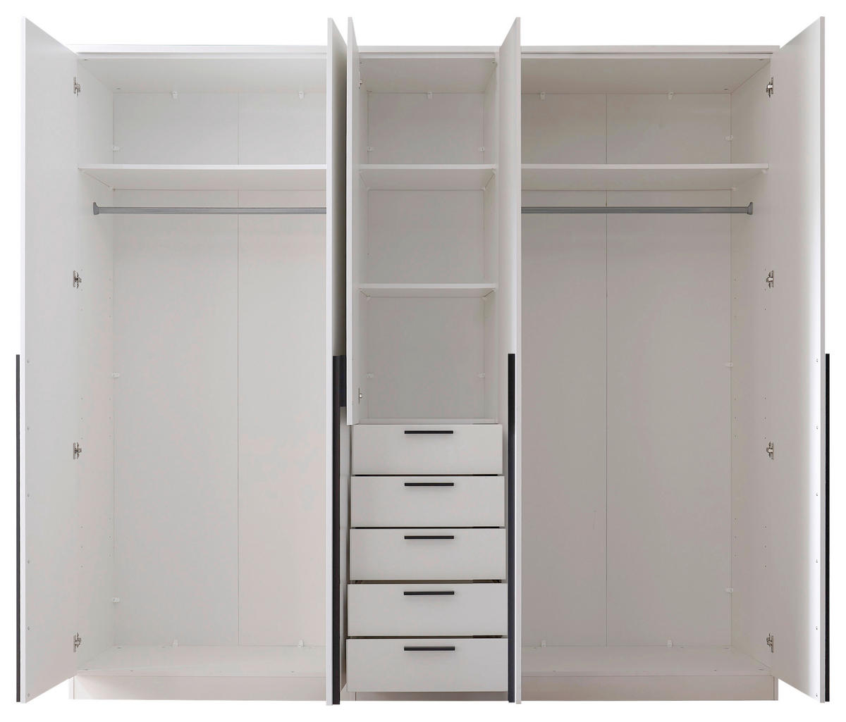 KLEIDERSCHRANK  in Weiß  - Schwarz/Weiß, MODERN, Holzwerkstoff/Kunststoff (225/210/52cm) - Carryhome
