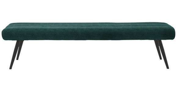 SITZBANK in Textil Grün  - Schwarz/Grün, Design, Textil/Metall (200/48/47cm) - Dieter Knoll