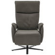 RELAXSESSEL in Leder Dunkelgrau  - Dunkelgrau/Schwarz, Design, Leder/Metall (70/117/85cm) - Dieter Knoll