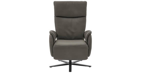 RELAXSESSEL in Leder Dunkelgrau - Dunkelgrau/Schwarz, Design, Leder/Metall (70/117/85cm) - Dieter Knoll