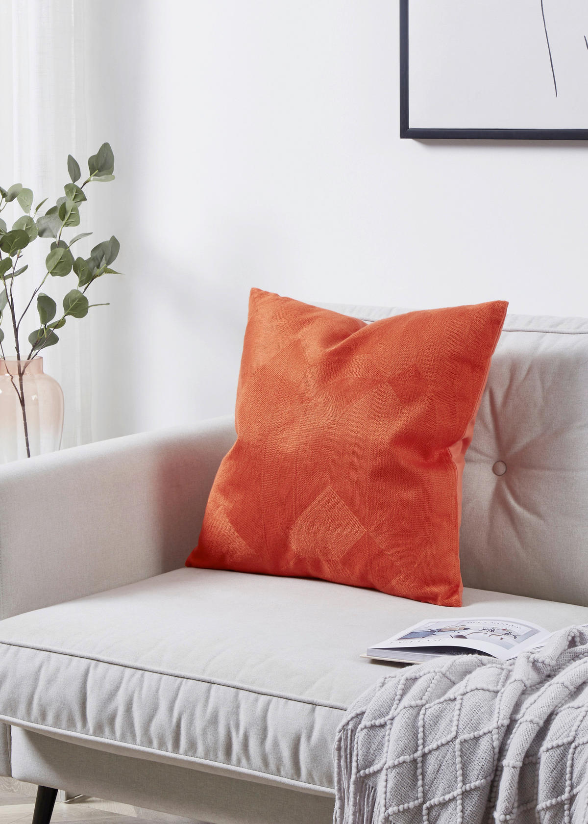 ZIERKISSEN  50/50 cm   - Rot/Orange, Basics, Textil (50/50cm) - Eglo