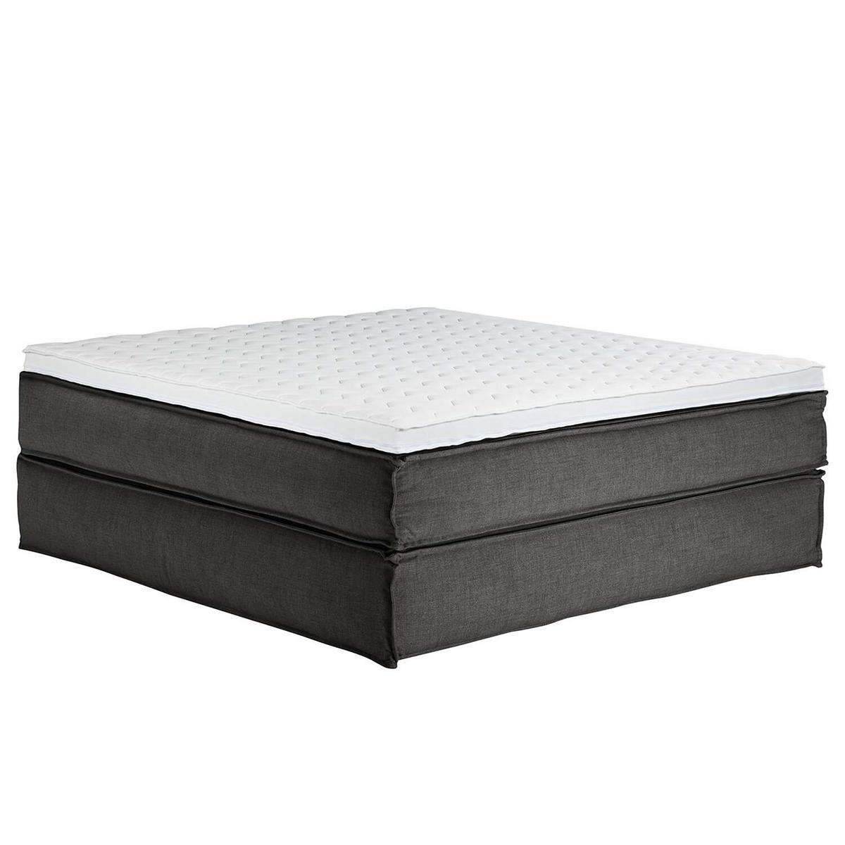 BOXSPRINGBETT 180/200 cm  in Anthrazit  - Anthrazit/Schwarz, Design, Textil (180/200cm) - home24