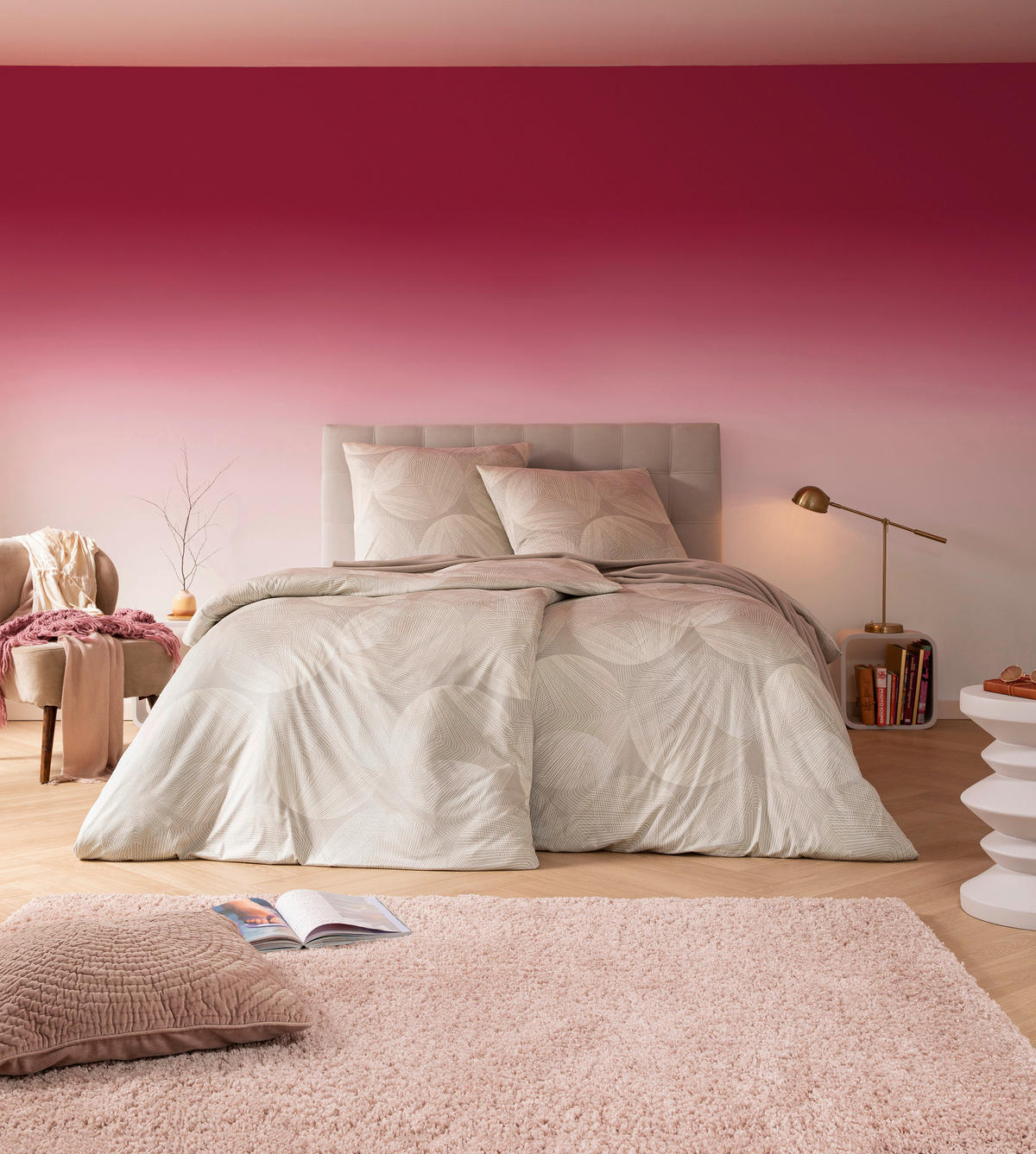 BETTWÄSCHE Atelier Makosatin 140/200 cm  - Creme, Basics, Textil (140/200cm) - Estella