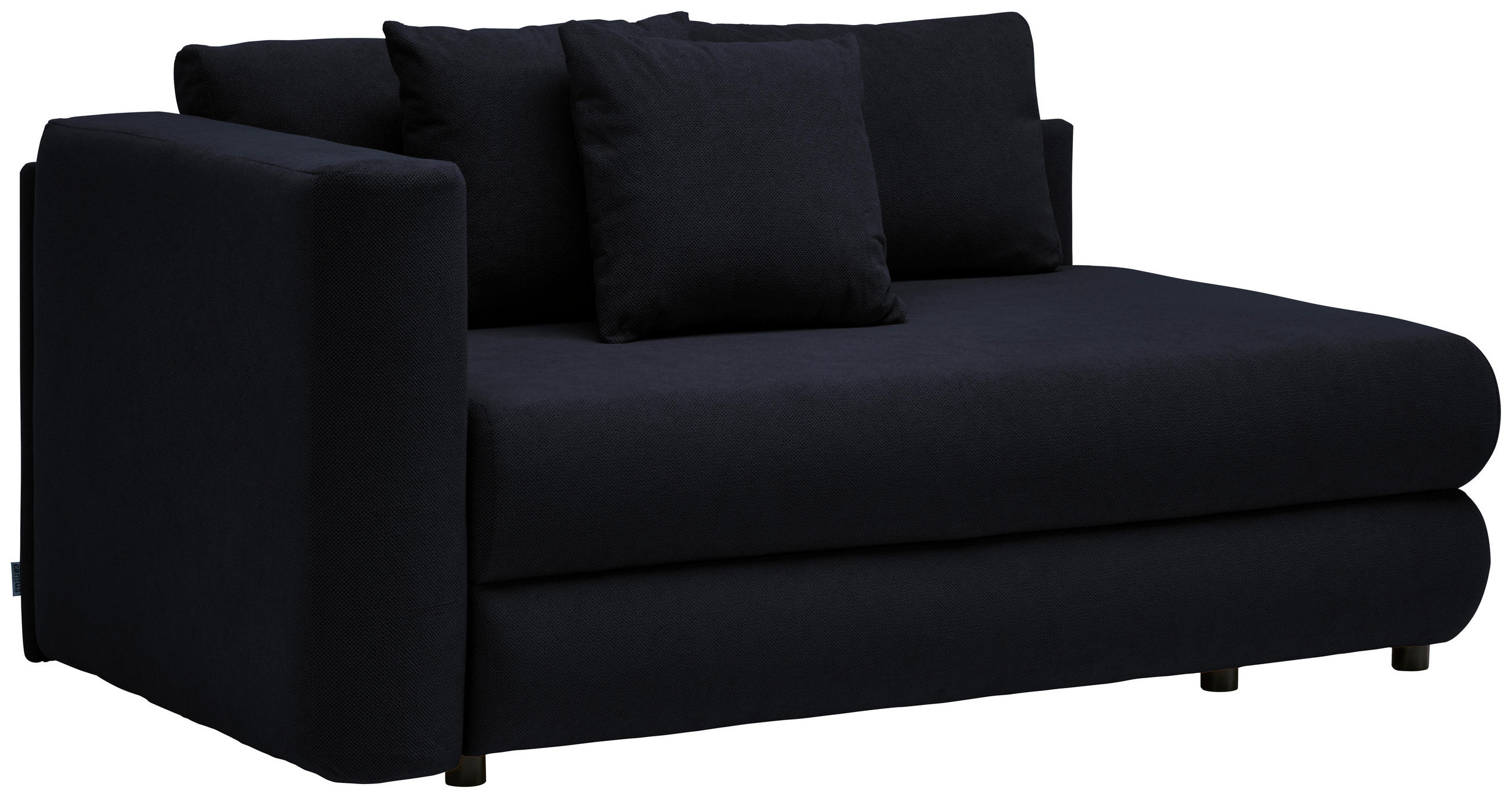 RÉCAMIERE Schwarz Flachgewebe  - Schwarz, Design, Kunststoff/Textil (171/71-88/93cm) - Cantus