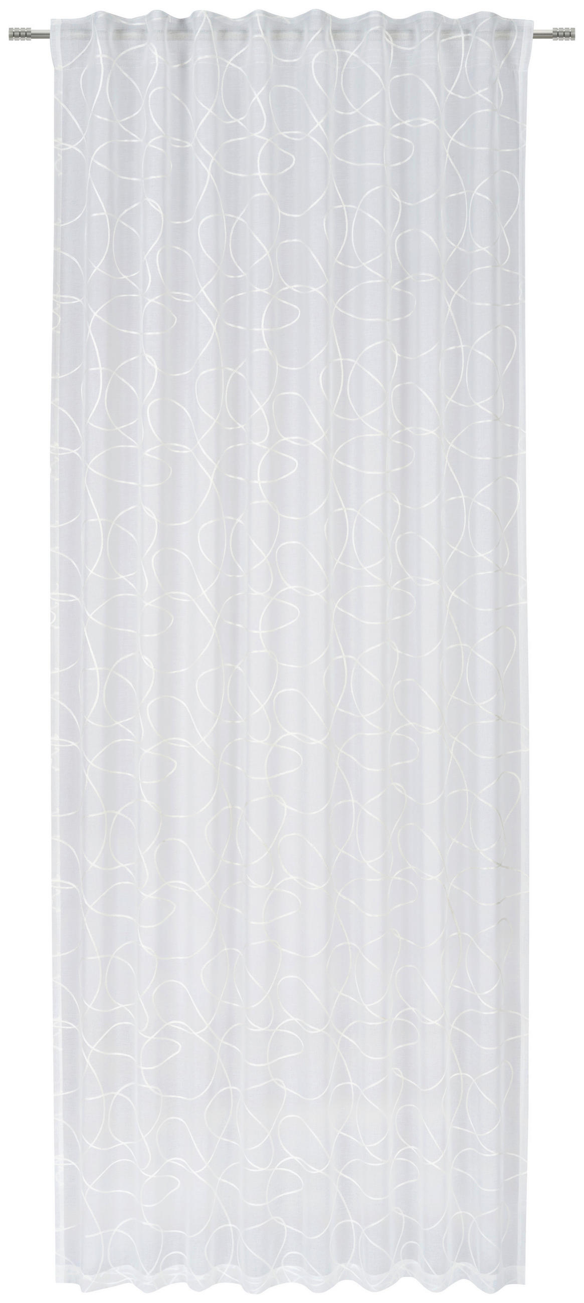 FERTIGVORHANG transparent  - Weiss, Design, Textil (135/245cm) - Esposa
