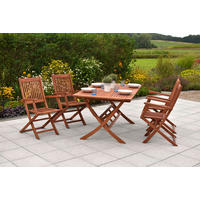 GARTENTISCHGRUPPE Eukalyptusholz Hartholz  - Eukalyptusholzfarben, KONVENTIONELL, Holz - Gardenson