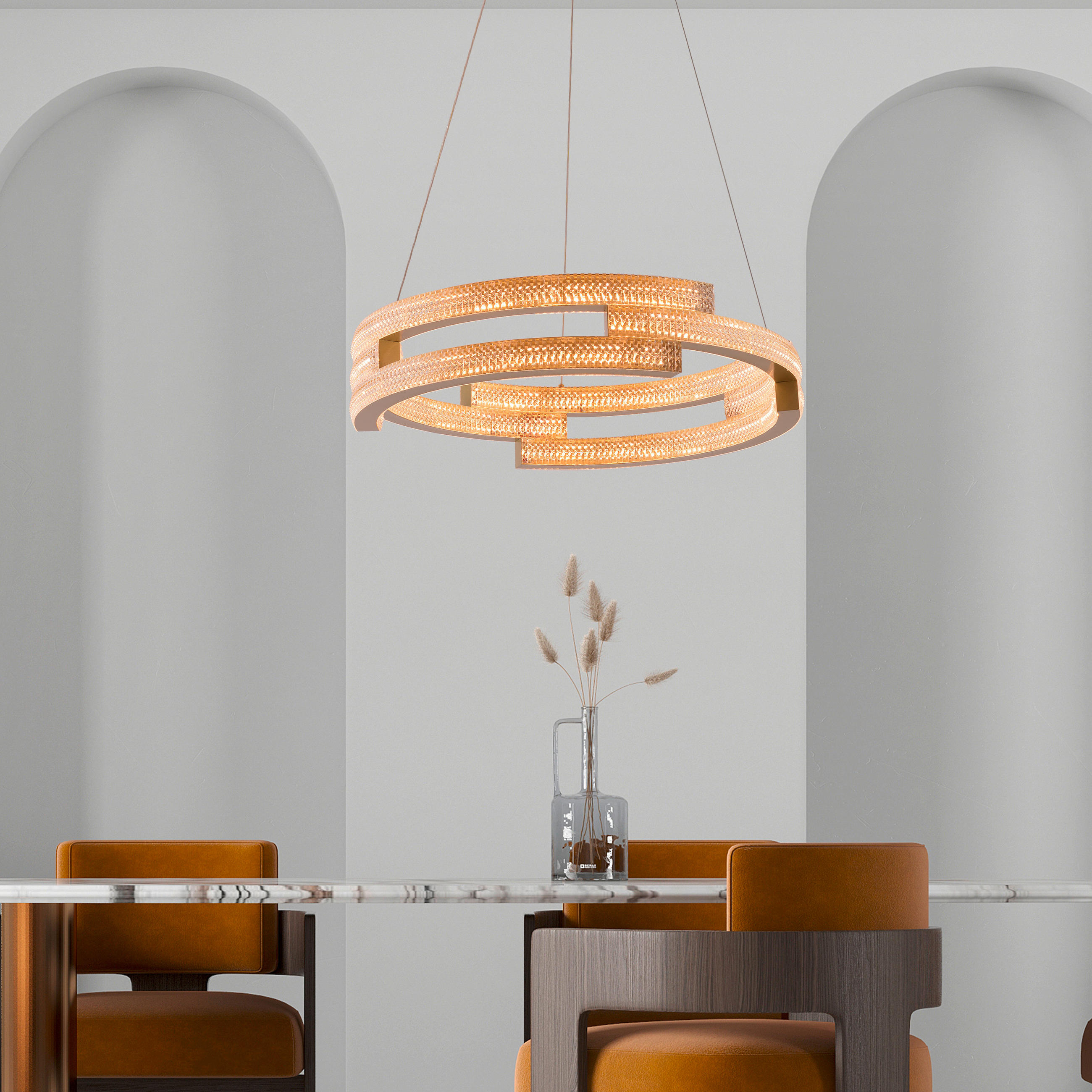 HÄNGELEUCHTE  - Goldfarben, Design, Metall (150/60/60cm)