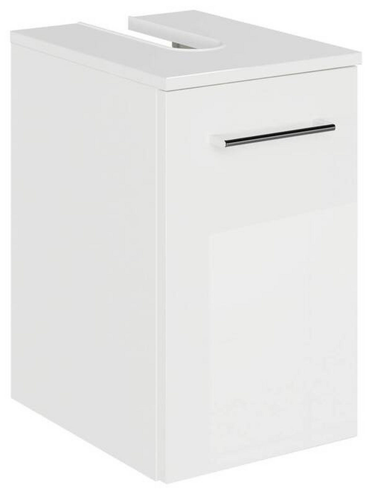 WASCHBECKENUNTERSCHRANK 30/49,8/38,3 cm  - Chromfarben/Weiß Hochglanz, KONVENTIONELL, Holzwerkstoff/Metall (30/49,8/38,3cm) - Sadena