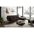 ECKSOFA  in Flachgewebe Braun  279-327/176-217 cm  - Schwarz/Braun, Design, Textil/Metall (279-327/176-217cm) - Dieter Knoll