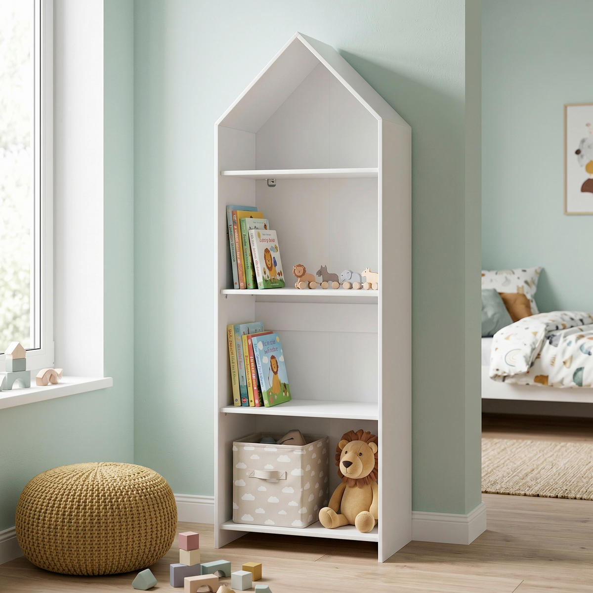 KINDERREGAL Weiß  - Weiß, Basics, Holzwerkstoff (57,6/171,3/37cm) - Vipack