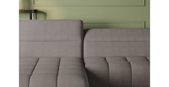 ECKSOFA Taupe Flachgewebe Rücken echt, Kopfteilverstellung, Sitztiefenverstellung  - Taupe/Schwarz, KONVENTIONELL, Textil/Metall (175/272cm) - Carryhome