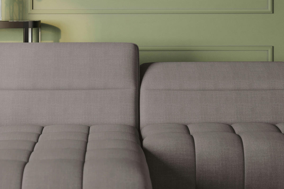 ECKSOFA Taupe Flachgewebe Rücken echt, Kopfteilverstellung, Sitztiefenverstellung  - Taupe/Schwarz, KONVENTIONELL, Textil/Metall (175/272cm) - Carryhome