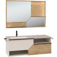BADEZIMMER 3-teilig  in 128,4 cm  - Sandfarben/Taupe, LIFESTYLE, Holz/Keramik (128,4cm) - Voglauer