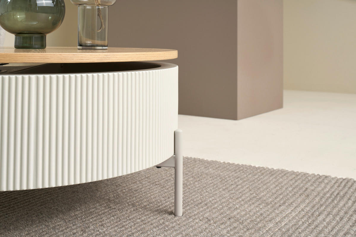 COUCHTISCH 80/80/40 cm Holzwerkstoff Stauraum  - Eiche Bianco, Modern, Holzwerkstoff (80/80/40cm) - Schöner Wohnen