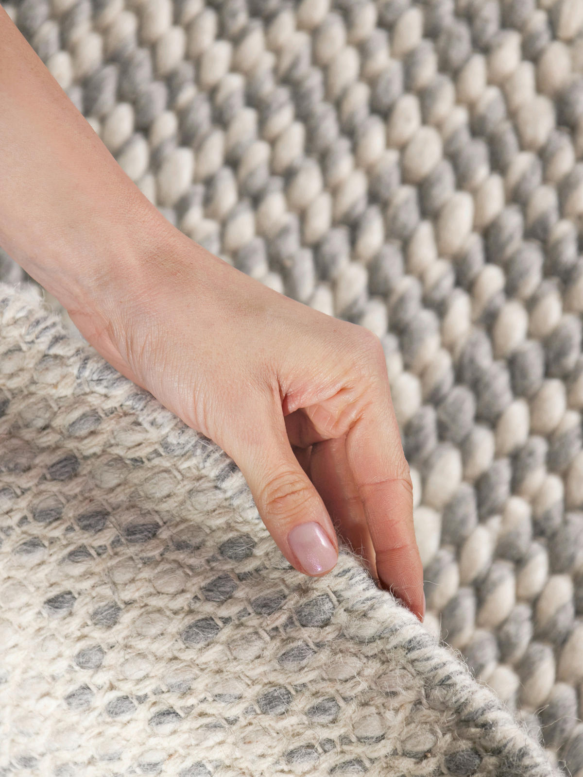 WOLLTEPPICH 200 cm Lyon Creme, Grau rund  - Creme/Grau, Basics, Textil (200cm) - Elle Decoration