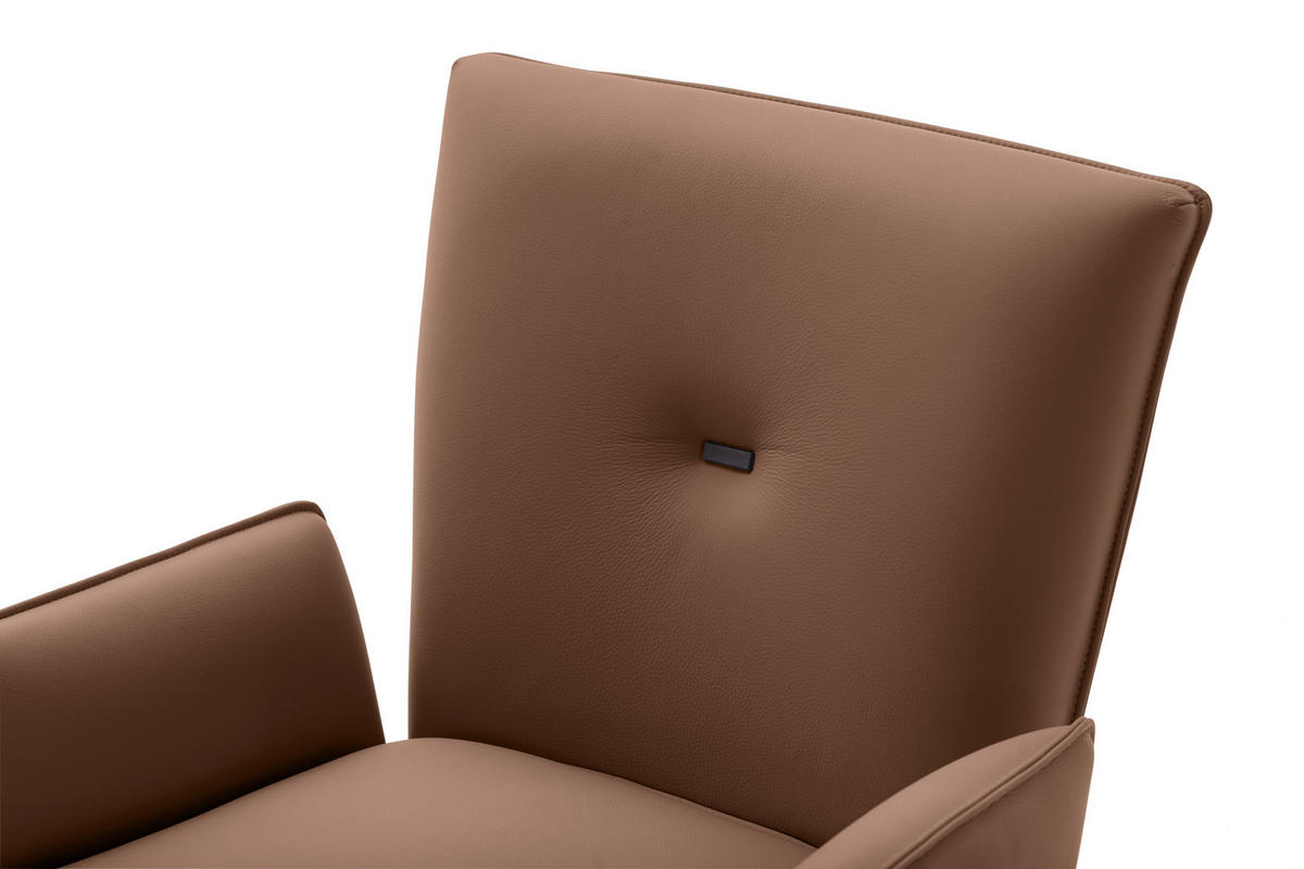 ARMLEHNSTUHL  in Stahl Echtleder pigmentiert  - Rostfarben/Schwarz, Design, Leder/Metall (63/89/65cm) - Valnatura