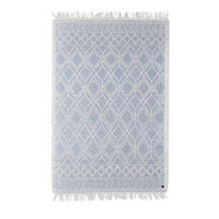 HANDWEBTEPPICH 65/135 cm Colored Macrame Four Creme, Pastellblau  - Pastellblau/Creme, KONVENTIONELL, Textil (65/135cm) - Tom Tailor
