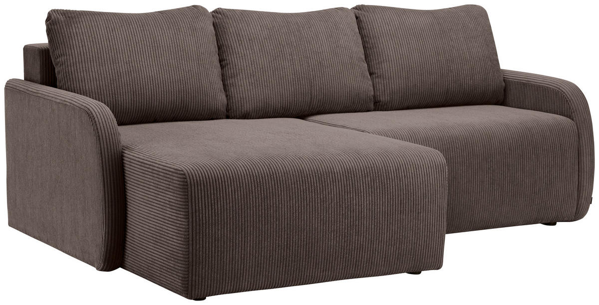 KUTNA GARNITURA tekstil  smeđa   - crna/smeđa, Konvencionalno, tekstil/plastika (217/146cm) - Carryhome