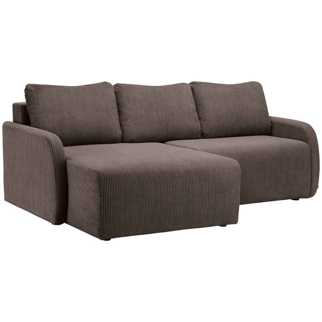 Thumbnail - Carryhome Ecksofa, Braun, Textil, 3-Sitzer, Füllung: Schaumstoff, Silikon, seitenverkehrt montierbar, L-Form, 217x146 cm...