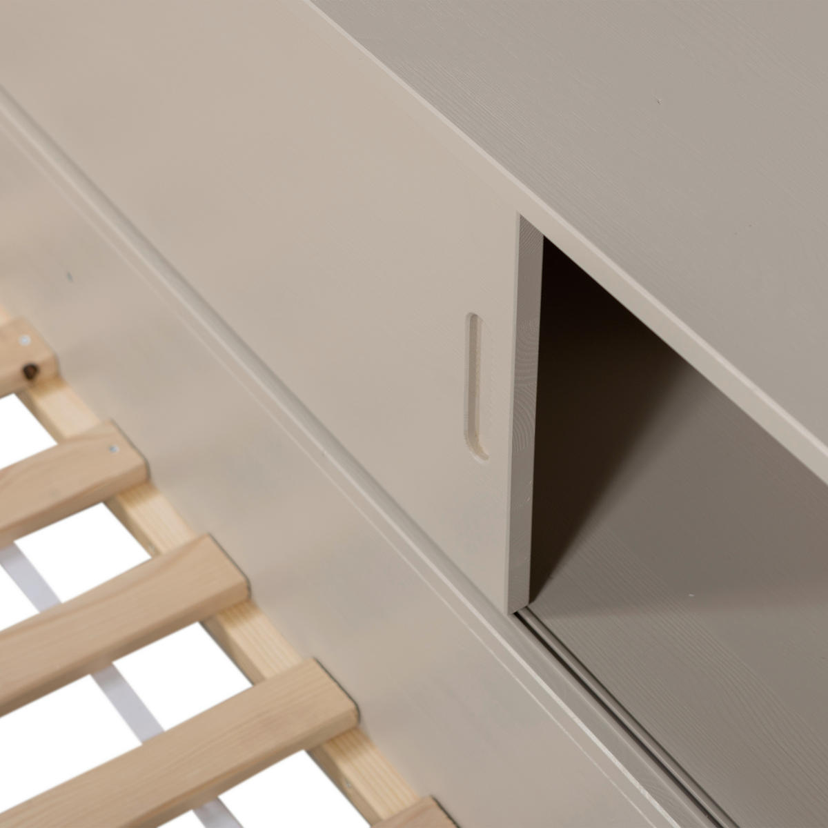 BODENBETT. - Grau, Basics, Holz (90/200cm) - MID.YOU