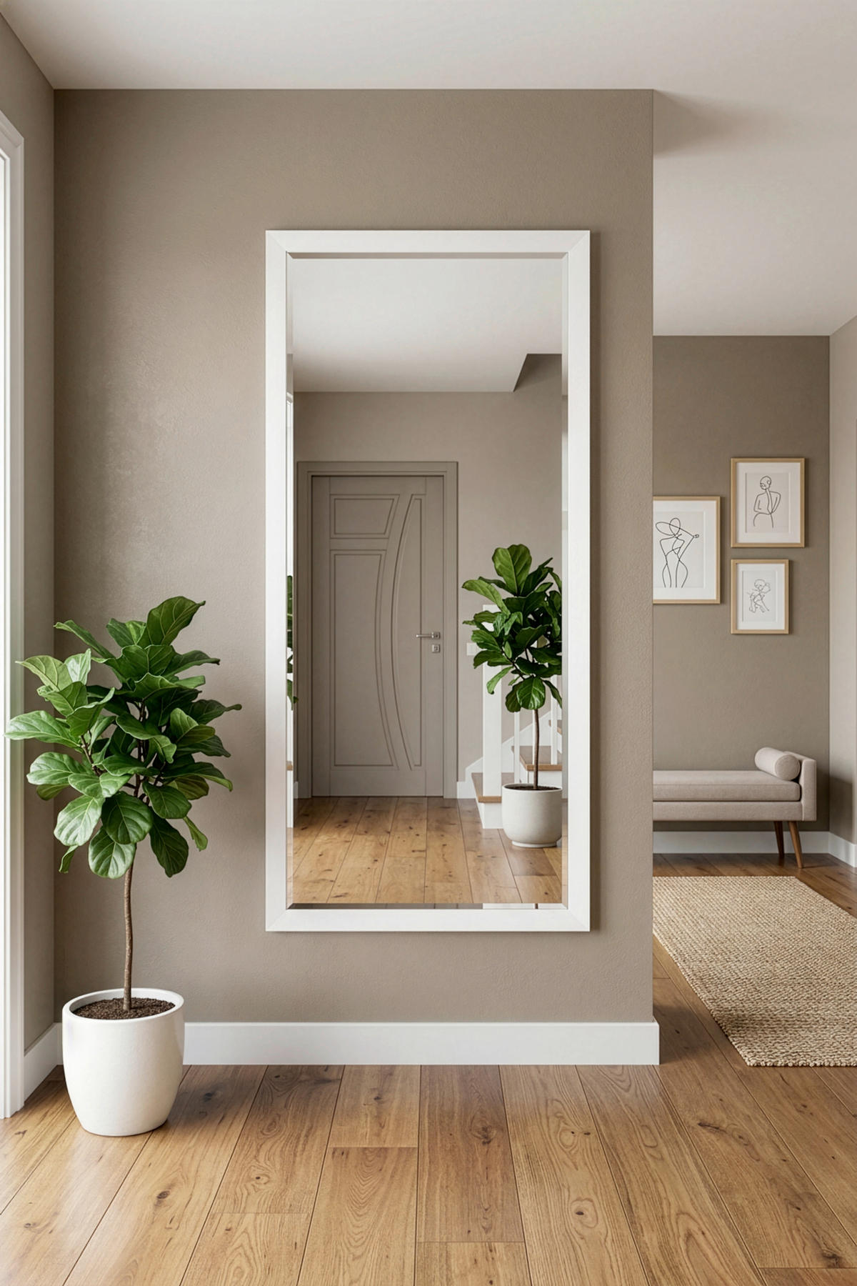 WANDSPIEGEL 100/200/1,8 cm    in rechteckig  - Weiß, MODERN, Glas/Holzwerkstoff (100/200/1,8cm) - Milino