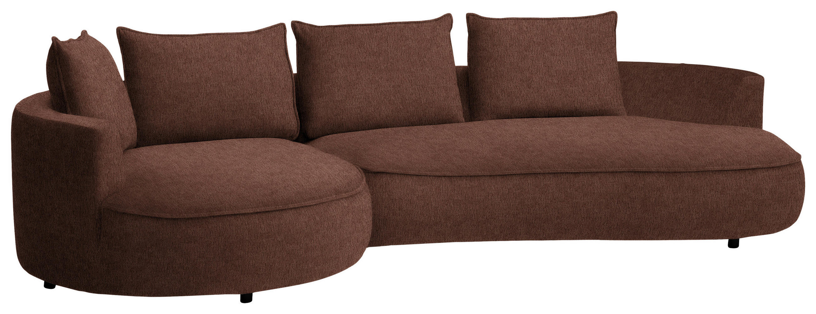 BIGSOFA Chenille Braun  - Schwarz/Braun, Design, Kunststoff/Textil (154/82/322cm) - home24