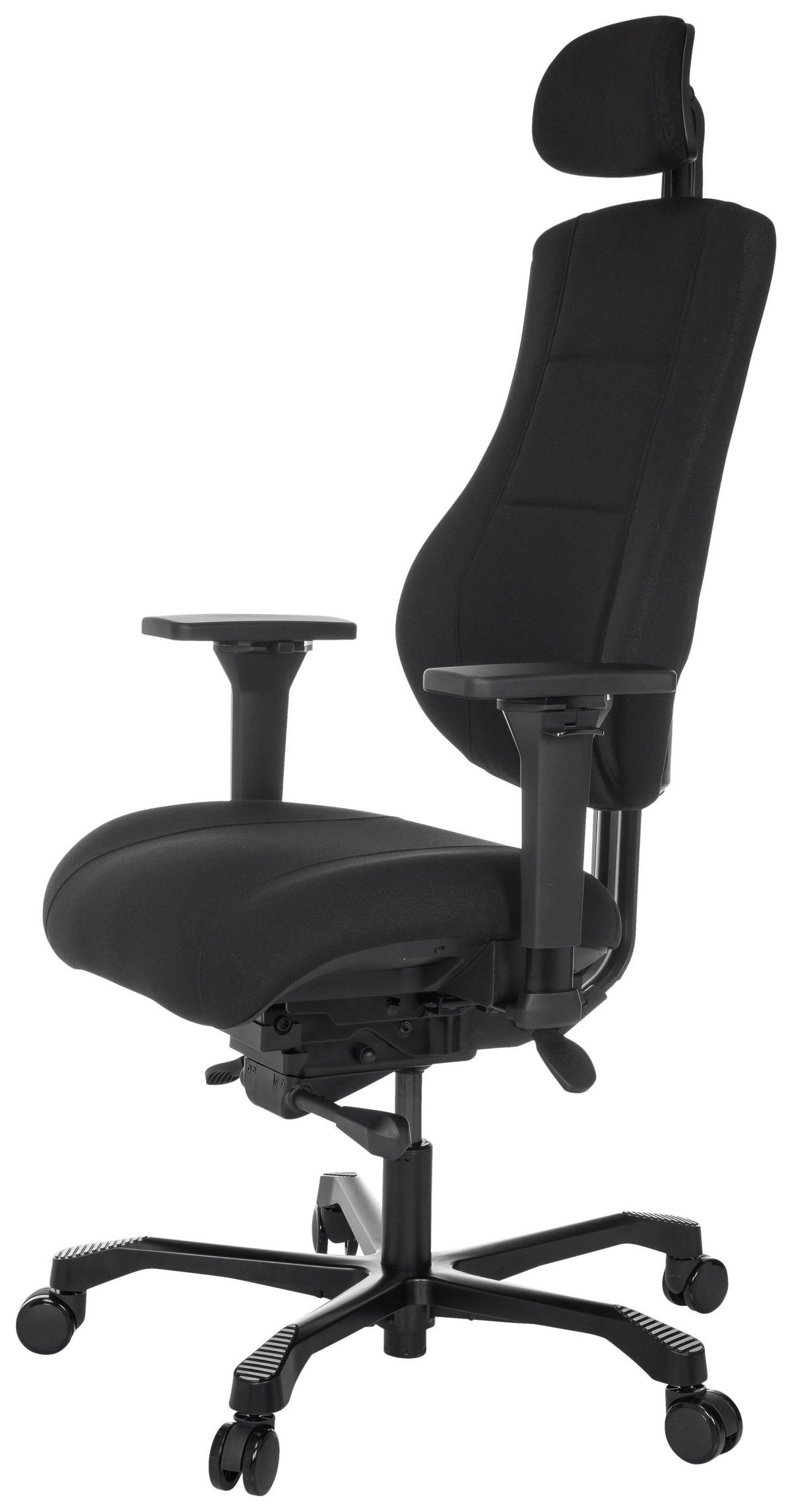 OTOČNÁ ŽIDLE, vzhled kůže,  - černá, Moderní, kov/textil (68/109 - 151/70cm) - MID.YOU