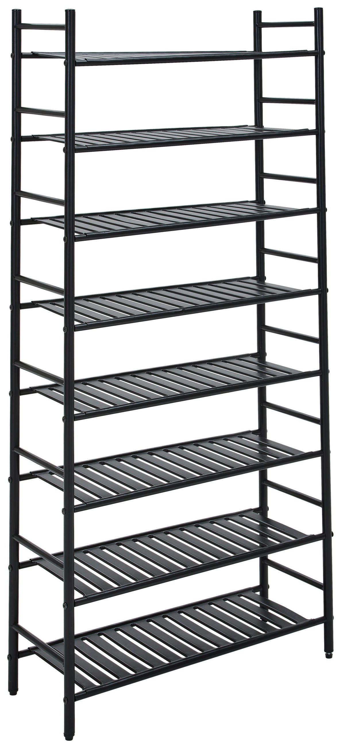 SCHUHREGAL Schwarz  - Schwarz, Basics, Metall (61.5/135.5/23.5cm) - Xora