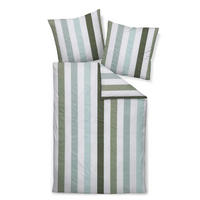 BETTWÄSCHE J.D. Makosatin 155/220 cm  - Dunkelgrün/Pastellblau, Design, Textil (155/220cm) - Janine