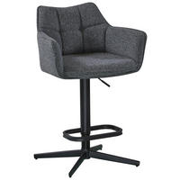 TRESENSESSEL Webstoff Grau, Schwarz Eisen Sitzfläche 360° drehbar, Stoffauswahl  - Schwarz/Grau, Design, Textil/Metall (56/88-108/53cm) - Hom`in