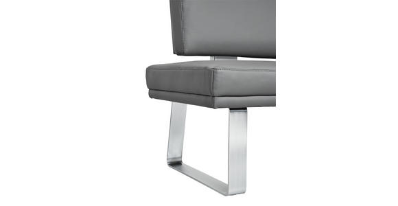 SITZBANK in Grau, Edelstahlfarben - Edelstahlfarben/Grau, Design, Leder/Metall (239cm) - Dieter Knoll