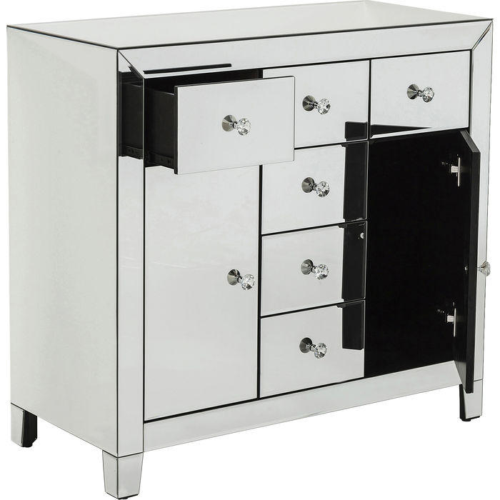 KOMMODE  in 88/84/41 cm  - Klar/Weiß, Design, Glas/Holzwerkstoff (88/84/41cm) - Kare-Design