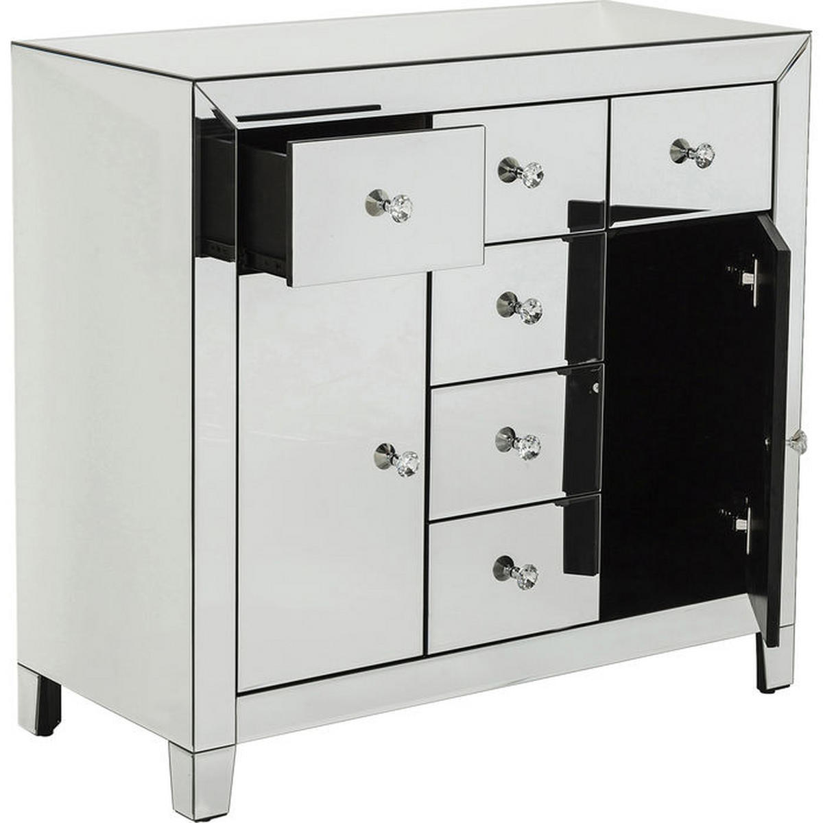 KOMMODE  in 88/84/41 cm  - Klar/Weiß, Design, Glas/Holzwerkstoff (88/84/41cm) - Kare-Design