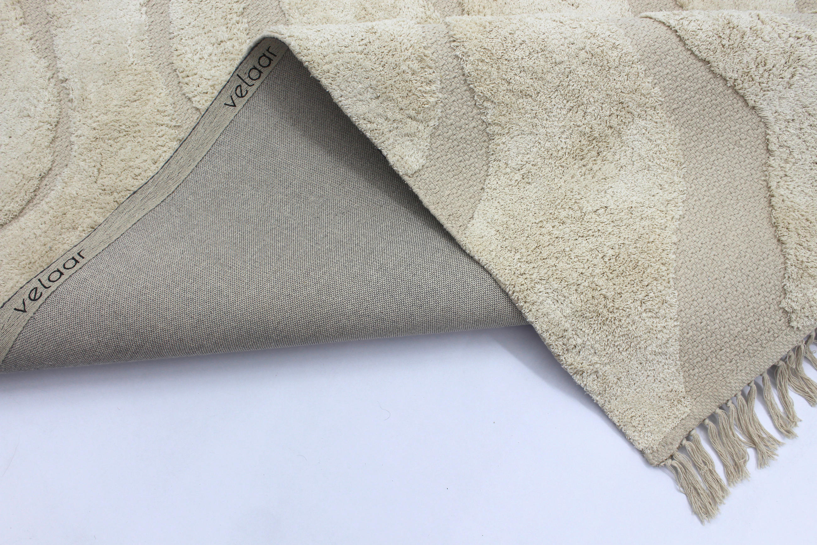 Thumbnail - Teppich, Natur, Textil, Wellen, rechteckig, 160x230 cm, Oeko-Tex® Standard 100, rutschfest, pflegeleicht, leicht zusamme...